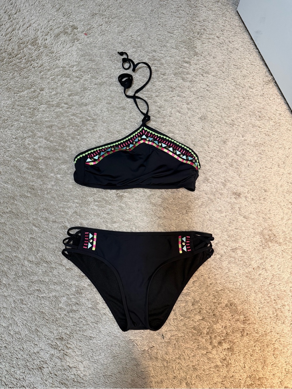 Women's Two-Piece Bikini with Geometric Trim